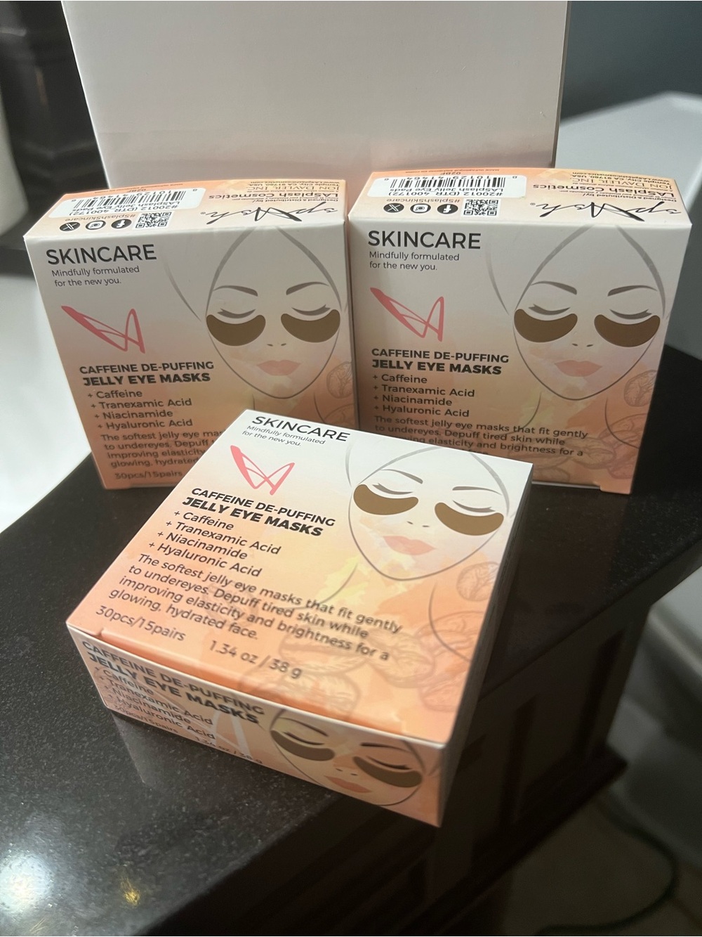LASplash Caffeine De-Puffing Jelly Eye Masks - 3 Boxes.